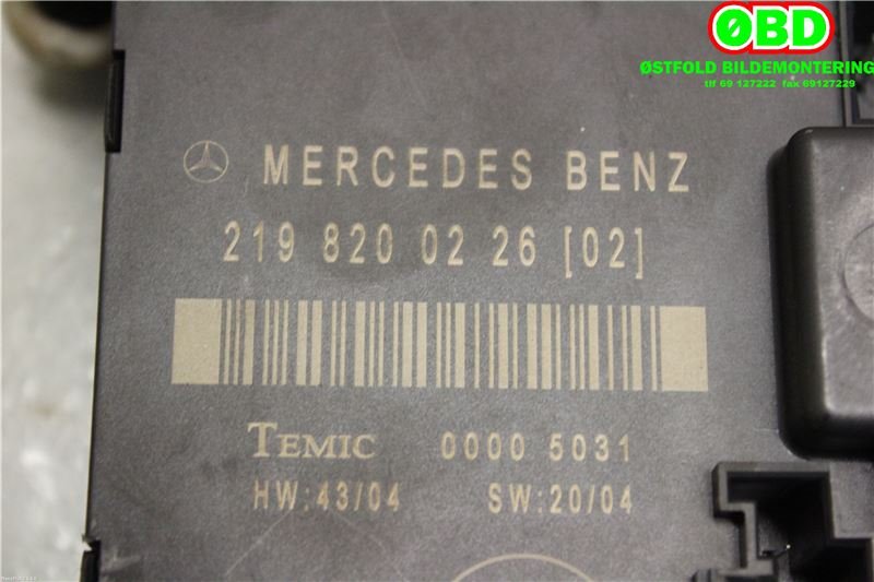 Styreenhet dør venstre foran til Mercedes CLS 2004-2010 (C219) (C219) (MERCEDES|A 219 820 02 26|A 219 820 35 26|2198200226)