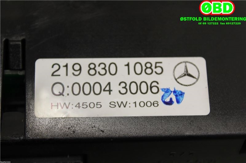 Varmeapparat betjening til Mercedes CLS 2004-2010 (C219) (C219) (MERCEDES|A 219 830 10 85|A 219 830 33 85|2198301085)