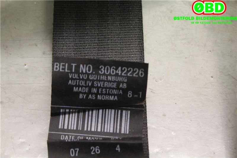 Airbag beltestrammer til Volvo C30 2006-2009 (Fase 1)  (VOLVO|30642226|)