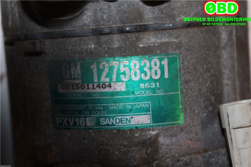 Aircondition kompressor til Saab 9-3 2003-2007 (Type II, Fase 1)  (SAAB||12758381)