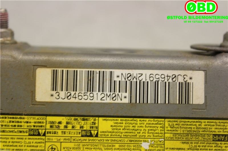 Airbag kne til Toyota Yaris 2012-2014 (Type III, Fase 1)  (TOYOTA|739000D030C0|)