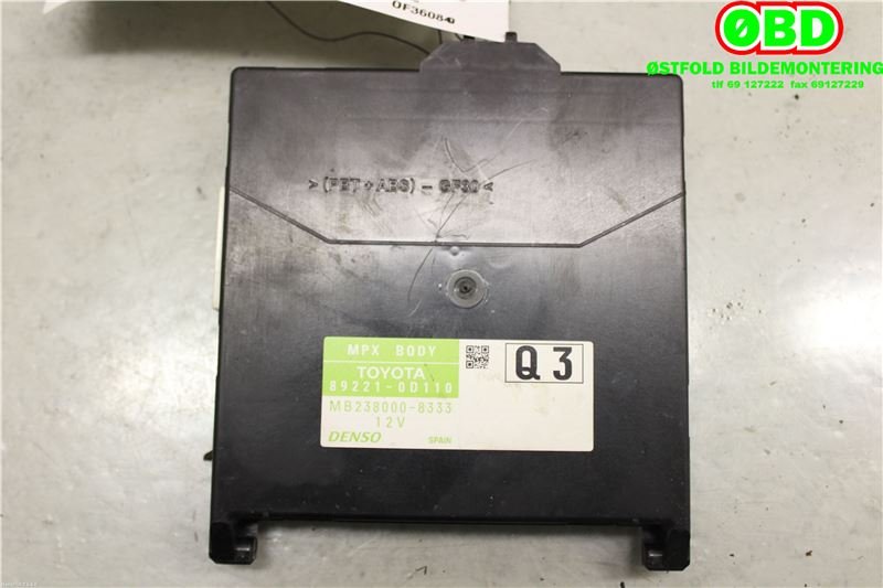 Styreenhet diverse til Toyota Yaris 2012-2014 (Type III, Fase 1)  (TOYOTA|892200D050||892210D110)