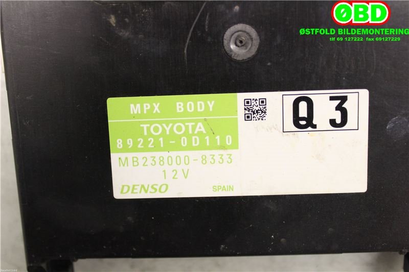 Styreenhet diverse til Toyota Yaris 2012-2014 (Type III, Fase 1)  (TOYOTA|892200D050||892210D110)