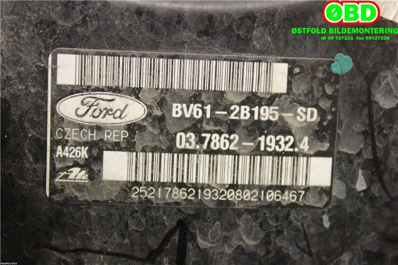 Bremsekraft-forsterker til Ford Focus 2011-2014 (Type III, Fase 1)  (FORD|2258870||BV612B195SD)