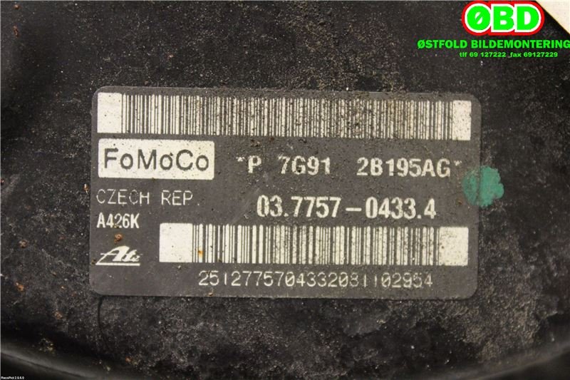 Bremsekraft-forsterker til Ford Mondeo 2011-2014 (Type IV, Fase 2)  (FORD|1709419|)