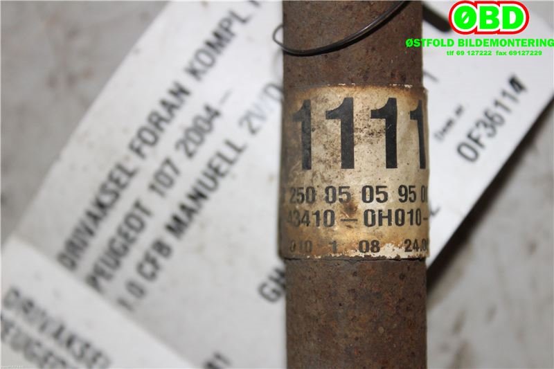 Drivaksel høyre foran til Peugeot 107 2006-2014  (PEUGEOT|3273JR|)