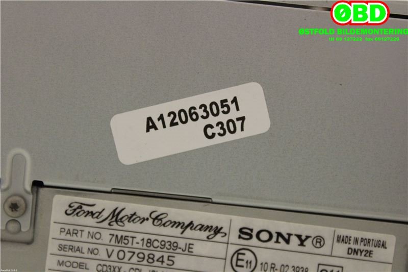 Bilstereo til Ford Focus 2008-2010 (Type II, Fase 2)  (FORD|1830411||7M5T18C939JE)