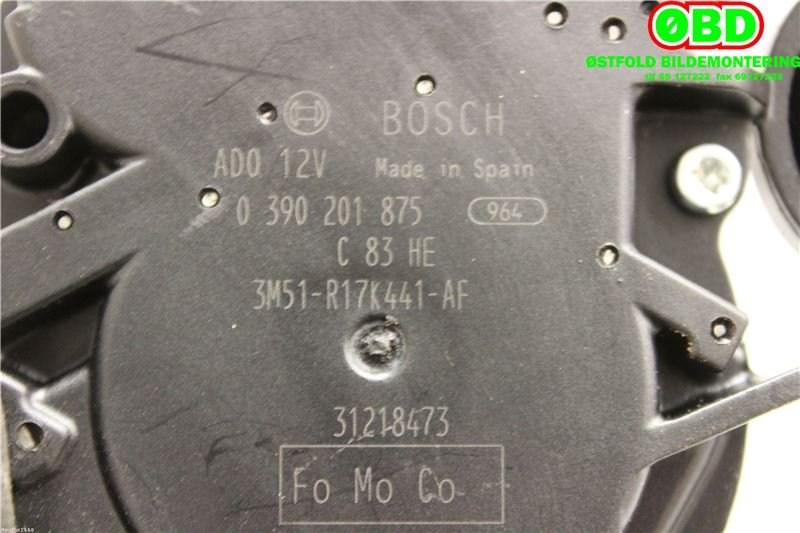 Viskermotor bakrute til Ford Focus 2008-2010 (Type II, Fase 2)  (FORD|1689913|0390201875|3M51R17K441AF)