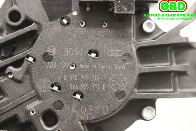 Viskermotor bakrute til VW Touran 2010-2015 (Type I, Fase 3) (VOLKSWAGEN|5K6 955 711 B||5K6955711B)