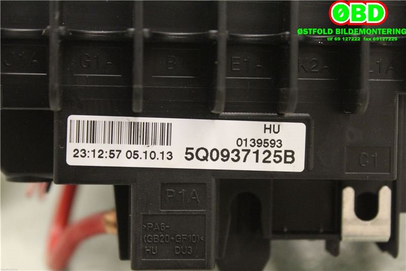 Sikringsboks til Škoda Octavia 2013-2016 (Type III, Fase 1) (SKODA|5Q0 937 125 B||5Q0937125B)