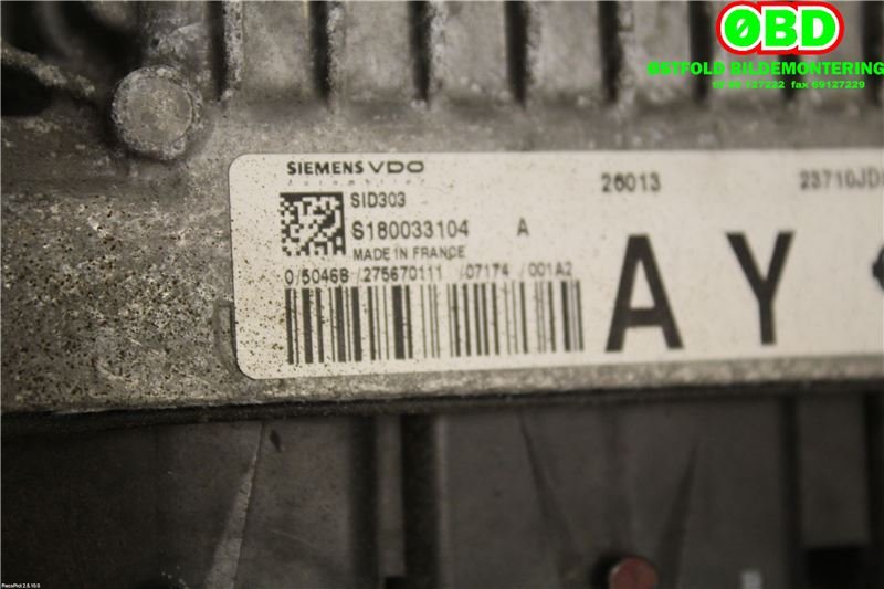 Styreenhet motor til Nissan Qashqai 2007-2010 (Type I, Fase 1)  (NISSAN|23710JD54D|)
