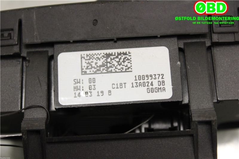 Bryter lys til Ford Fiesta 2013-2017 (Type VI, Fase 2)  (FORD|1785899||C1BT13A024DB)