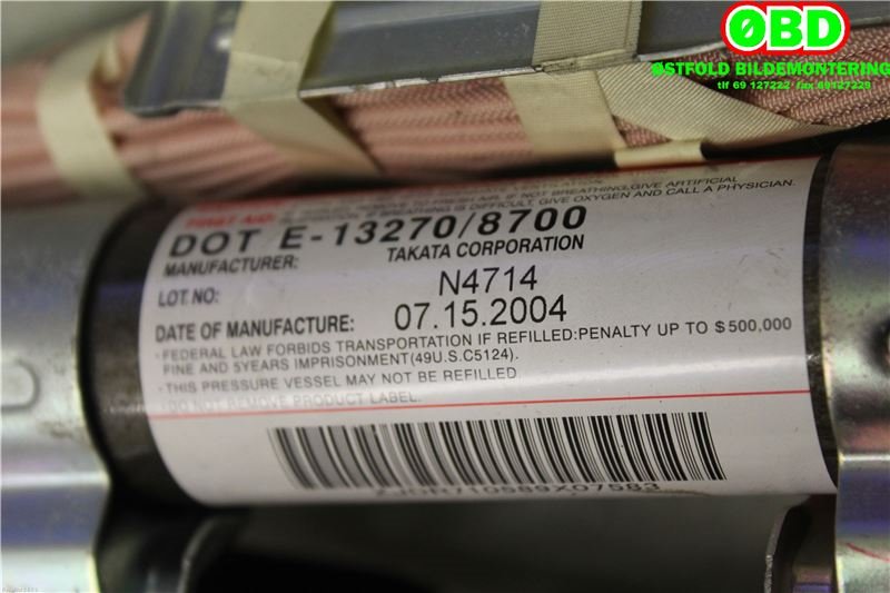Airbag gardin venstre til Toyota RAV4, 2000-2006 (Type II)  (TOYOTA|6218042010)