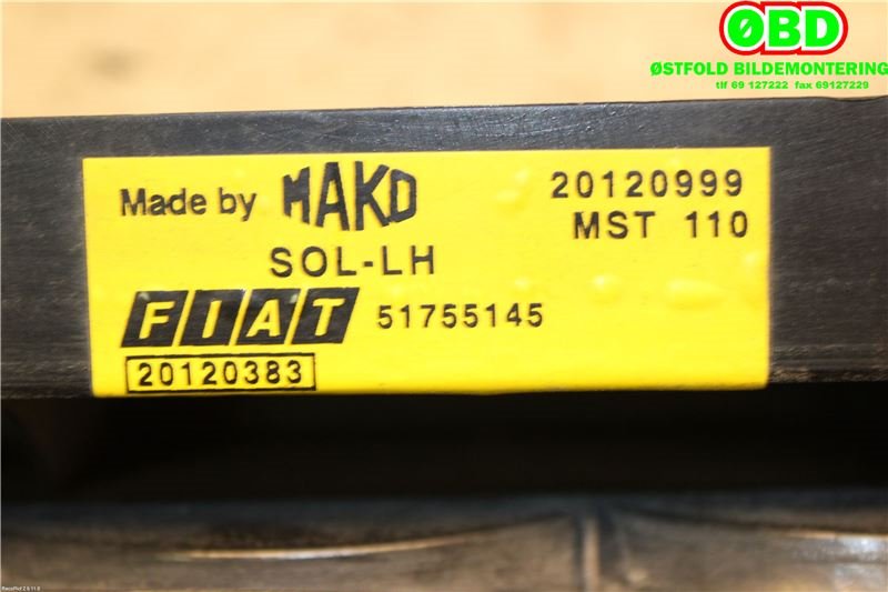 Baklykt venstre til Fiat Doblo 2006-2010 (Type I, Fase 2)  (FIAT|51755145|)