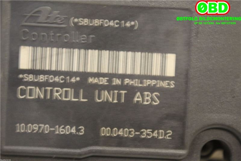 ABS sentral til Fiat Doblo 2006-2010 (Type I, Fase 2)  (FIAT|51773386|10020701314|)
