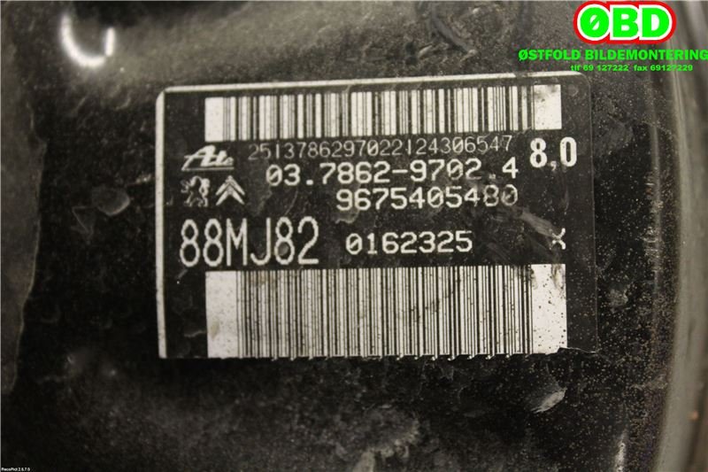Bremsekraft-forsterker til Peugeot 308 2013-2021 (Type II) (PEUGEOT|1610769680|)