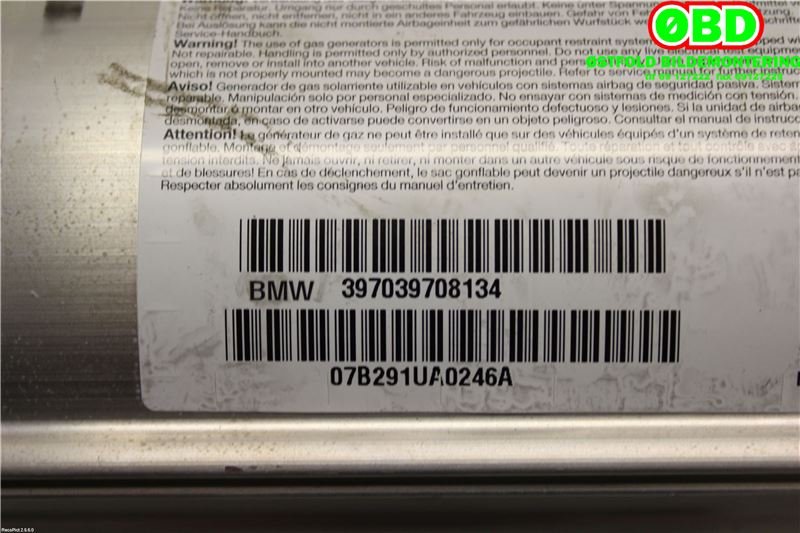 Airbag passasjer til BMW 5-Serie 2003-2010 (E60/E61) (E60/E61) (BMW|72 12 7 039 708|)