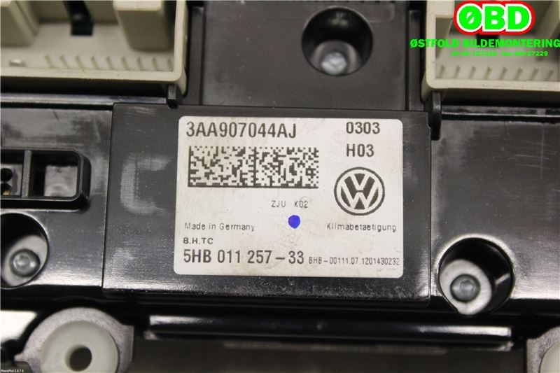 Varmeapparat betjening til VW Passat 2011-2015 (B7) (B7) (VOLKSWAGEN|3AA 907 044 BD||3AA907044AJ)