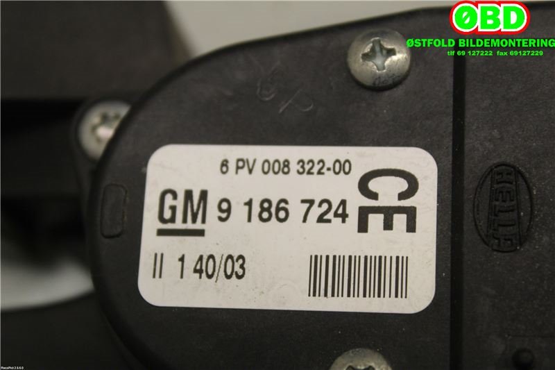 Pedal gass til Saab 9-3 2003-2007 (Type II, Fase 1) (SAAB|9186724|)