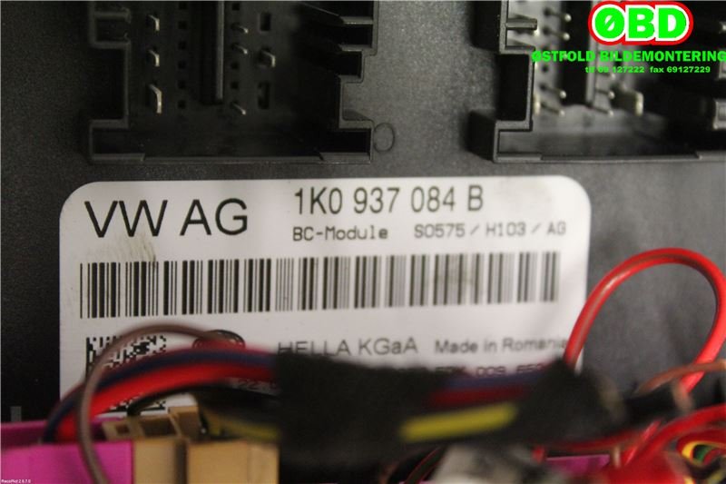 Styreenhet comfort (BCM) til Škoda Octavia 2009-2013 (Type II, Fase 2)  (SKODA||1K0937084B)