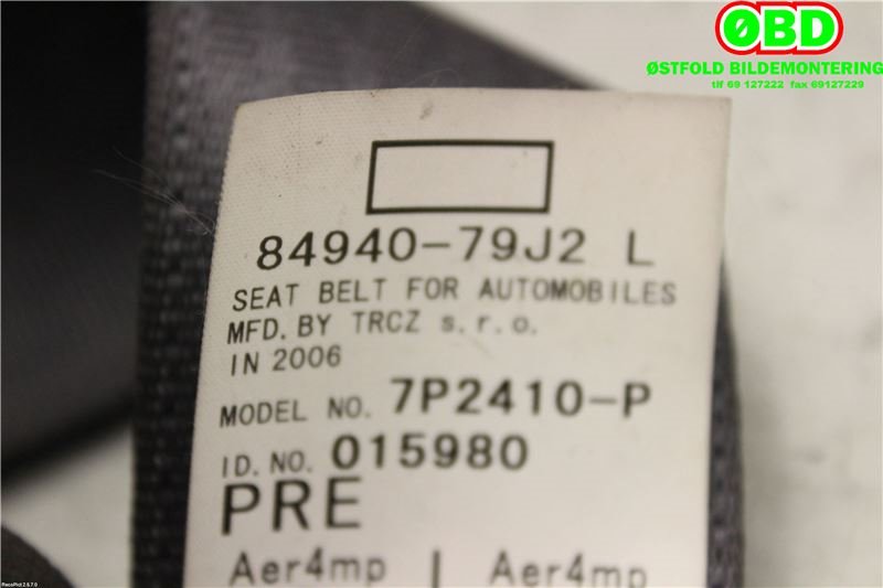 Airbag beltestrammer til Suzuki SX4 2006-2009 (Type I, Fase 1)  (SUZUKI|84940-79J23-ED3||84940-79J2)