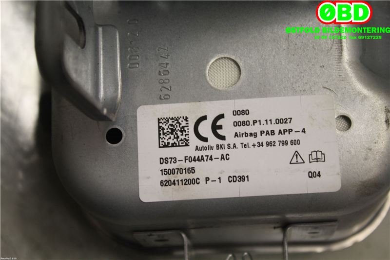 Airbag passasjer til Ford Mondeo 2014-2019 (Type V, Fase 1)  (FORD|1876887||DS73F044A74AC)