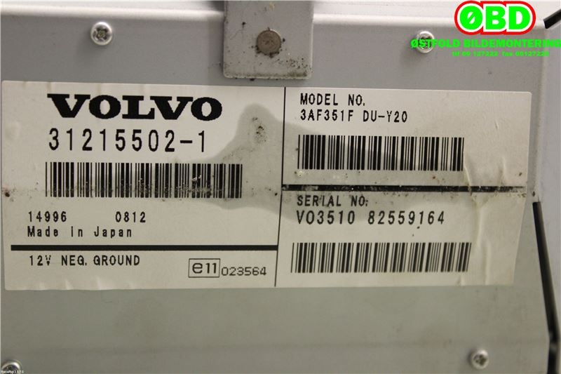 Bilstereo navigasjon til Volvo V70 2007-2013 (Type III, Fase 1)  (VOLVO||312155021)