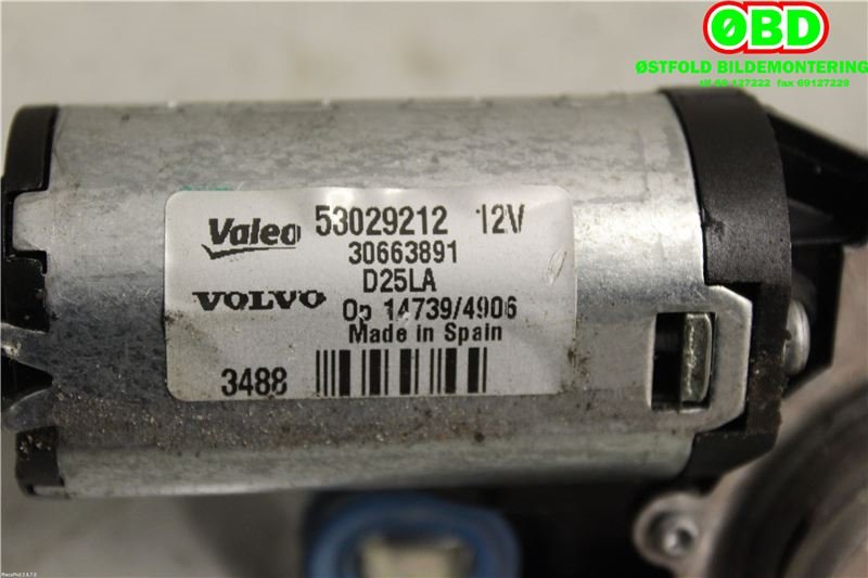 Viskermotor bakrute til Volvo V70 2007-2013 (Type III, Fase 1)  (VOLVO|31290787|W000023200|30663891)