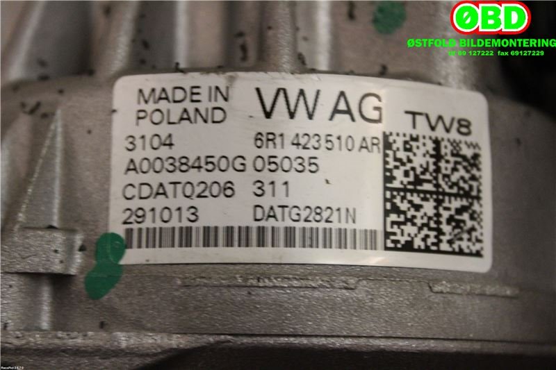 Rattaksel elektrisk servo til Škoda Rapid, 2012-2019 (SKODA|6R1 423 510 AR)
