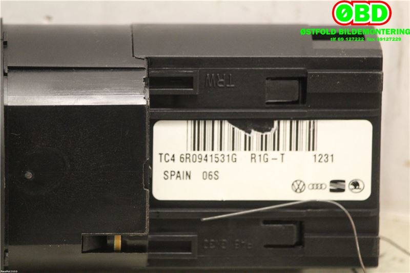 Bryter lys til VW Polo 2009-2014 (Type V, Fase 1) (VOLKSWAGEN|6R0 941 531 G||6R0941531G)