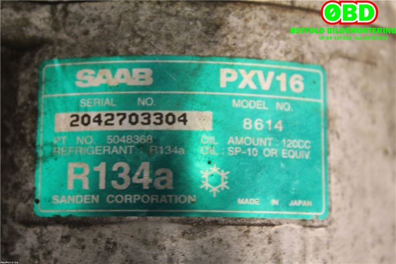 Aircondition kompressor til Saab 9-5 2001-2005 (Type I, Fase 2)  (SAAB||5048368)