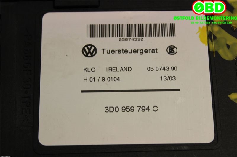 Ruteheis høyre bak til VW Touareg 2003-2007 (Type I, Fase 1)  (VOLKSWAGEN|7L0 959 704 D||7L0959704D)
