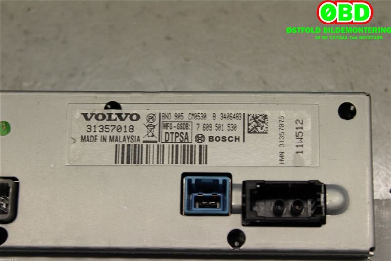 Bilstereo navigasjon til Volvo S60 2010-2014 (Type II, Fase 1)  (VOLVO||31357018)