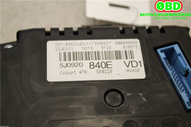 Instrumentpanel til Škoda Fabia 2010-2014 (Type II, Fase 2)  (SKODA|5J0 920 840 E||5J0920840E)