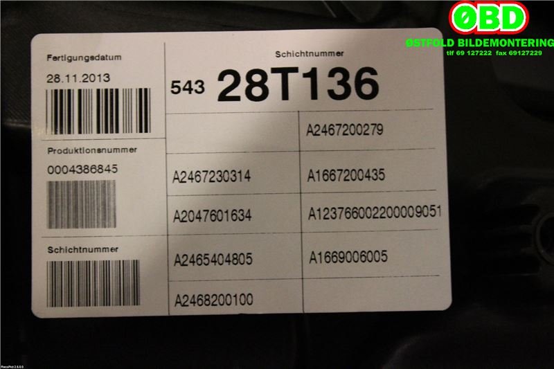Ruteheis til Mercedes B-Klasse 2011-2018 (W246) (W246) (MERCEDES|A 246 720 02 79||2467200279)