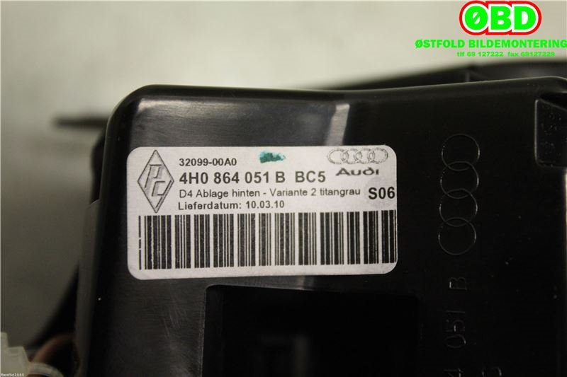 Innredning pakke til Audi A8 2010-2013 (Type III, Fase 1) (AUDI A 8|4H0864051B||4H0864051BC5)