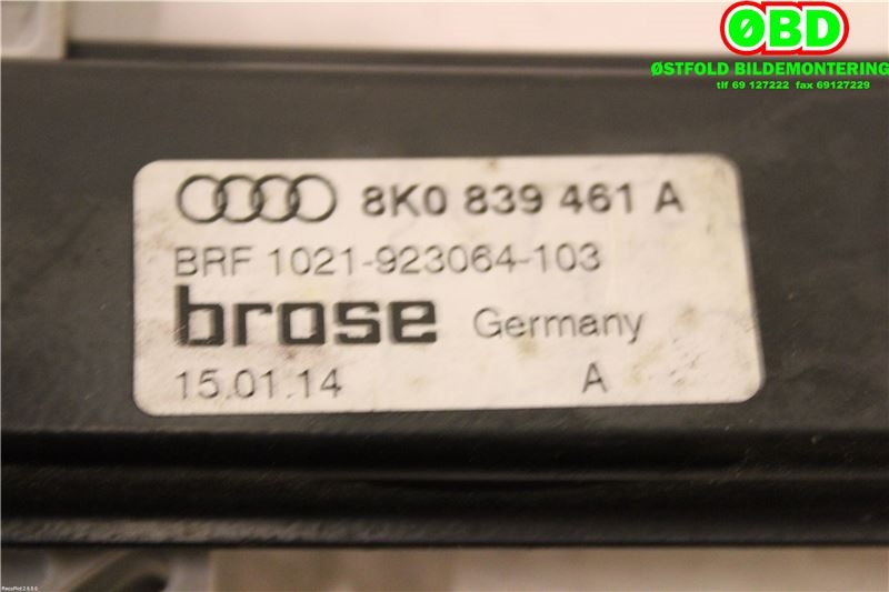 Ruteheis venstre bak til Audi A4 2007-2014 (Type IV) (B8) (B8) (AUDI|8K0 839 461 A|8K0 839 461 C|8K0839461A)