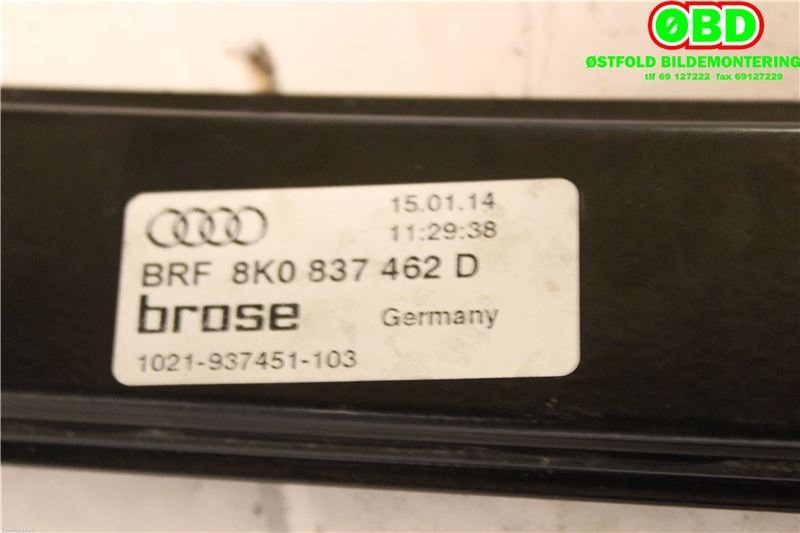 Ruteheis høyre foran til Audi A4 2007-2014 (Type IV) (B8) (B8) (AUDI|8K0 837 462 D|8K0 837 462 E|8K0837462D)