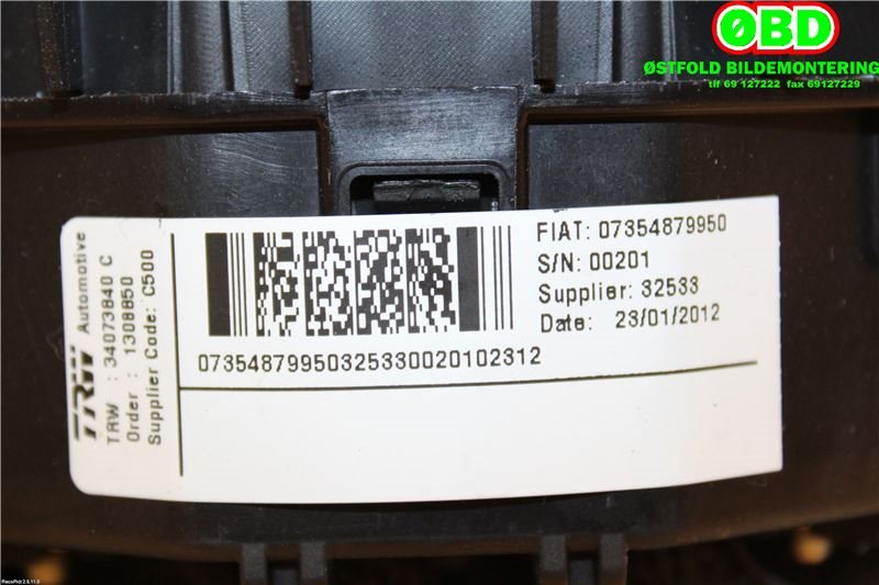 Airbag rattpute til Fiat Ducato 2007-2013  (FIAT|735685782||735487995)