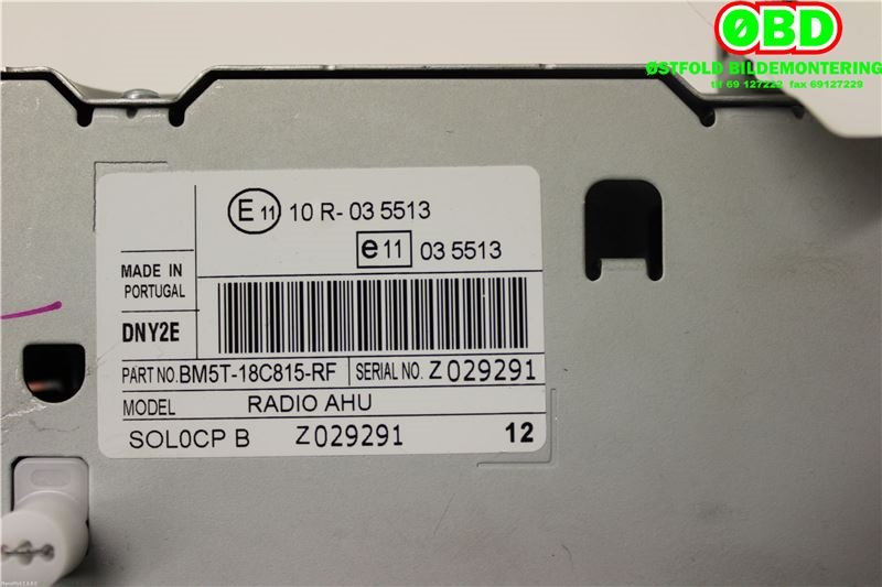 Bilstereo til Ford Focus 2011-2014 (Type III, Fase 1) (FORD|2277319||BM5T18C815RF)