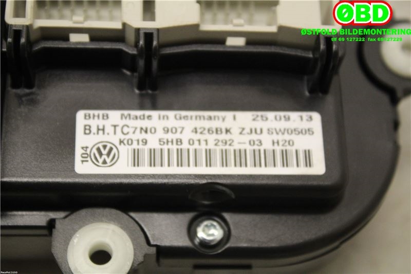 Varmeapparat betjening til VW Caddy 2010-2015 (Type III, Fase 2)  (VOLKSWAGEN|7N0 907 426 BK||7N0907426BK)