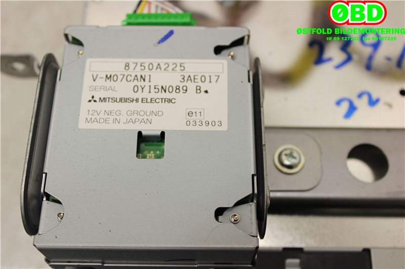 Bilstereo navigasjon til Mitsubishi Outlander 2010-2012 (Type II, Fase 2)  (MITSUBISHI|8750A239|)