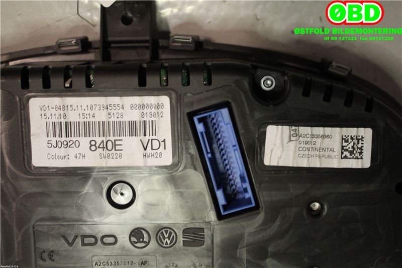 Instrumentpanel til Škoda Fabia 2010-2014 (Type II, Fase 2) (SKODA|5J0 920 840 E||5J0920840E)