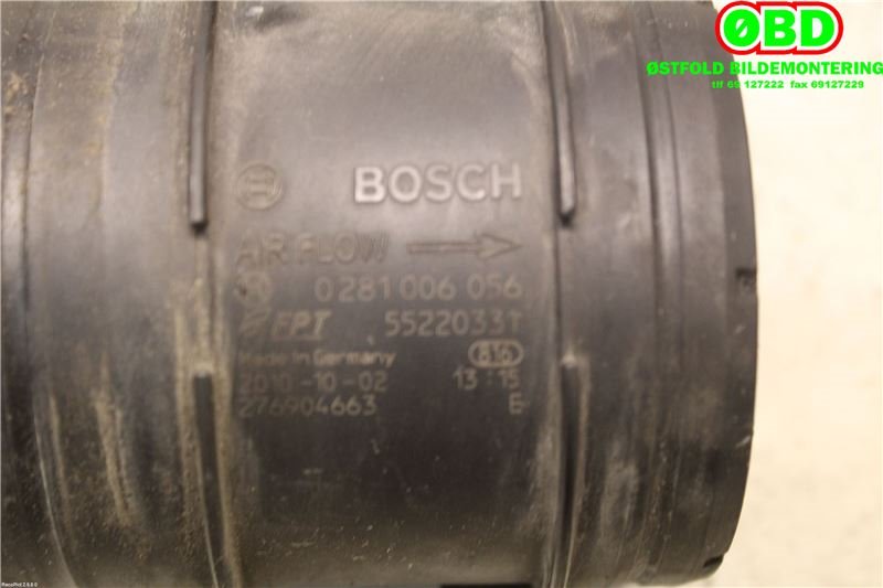 Luftmengde/luftmassemåler til Peugeot Boxer 2007-2013 (Type III, Fase 1)  (PEUGEOT|1192CK|0281006056|)