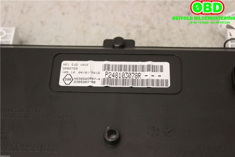 Instrumentpanel til Renault Kangoo 2008-2021 (Type II)  (RENAULT KANGOO II VAREBIL|248103078R|)