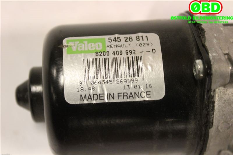 Viskermotor frontrute til Renault Kangoo 2008-2021 (Type II) (RENAULT KANGOO II VAREBIL|7701066449|54001902|8200409692)