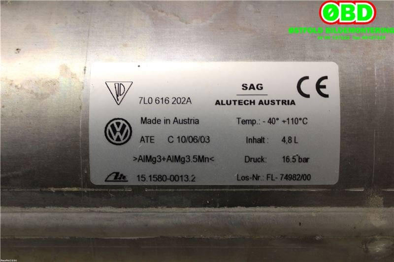 Kompressor nivå/luft til VW Touareg 2003-2007 (Type I, Fase 1)  (VOLKSWAGEN|7L0 616 202 D||7L0616202A)