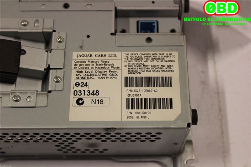 Instrument kjørecomputer til Jaguar XF 2008-2015 (X250) (X250) (JAGUAR|C2Z11358|C2Z11734|8X2310E889AD)