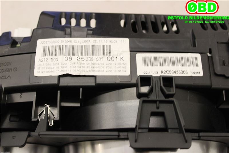 Instrumentpanel til Mercedes E-Klasse 2013-2016 (Fase 2) (W212) (W212) (MERCEDES|A 212 900 08 25||2129000825)