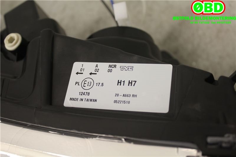 Frontlykt høyre halogen til Citroën C4 2004-2011 (Type I)  